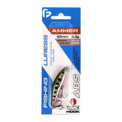 F-FISHING Воблер Ammer 50S 50мм 4.3г 0.2-1.0м 426 Тонущий F-FISHING Воблер Ammer 50S 50мм 4.3г 0.2-1.0м 426 Тонущий