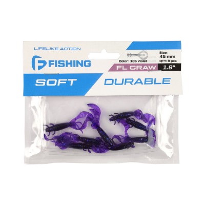 F-FISHING Рак FL Craw 1.8" #105 Violet 4.5см 8шт