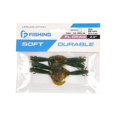 F-FISHING Рак FL Craw 2.5" #133 Motor Oil 12см 6шт F-FISHING Рак FL Craw 2.5" #133 Motor Oil 12см 6шт
