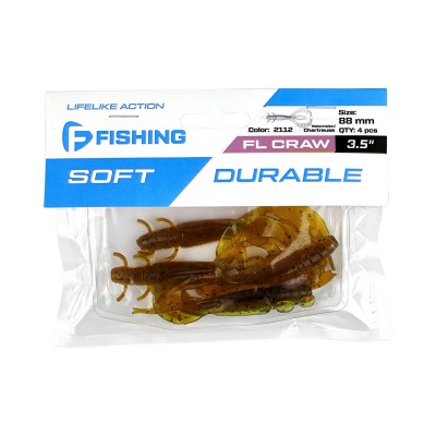 F-FISHING Рак Craw 3.5" #2112 Watermelon/Chartreuse 8.8см 4шт F-FISHING Рак Craw 3.5" #2112 Watermelon/Chartreuse 8.8см 4шт
