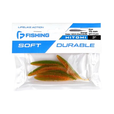 F-FISHING Слаг Hitomi 3" #0215 Orange Chartreuse