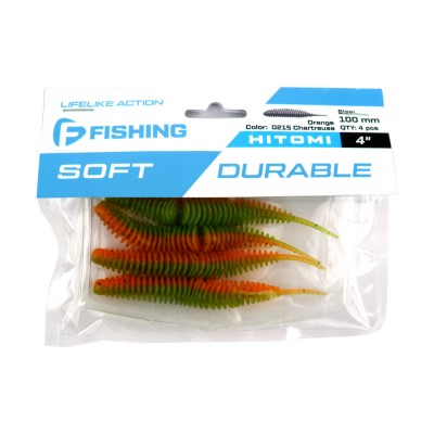 F-FISHING Слаг Hitomi 4" #0215 Orange Chartreuse