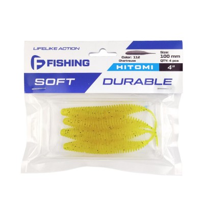 F-FISHING Слаг Hitomi 4" #112 Chartreuse 10см 4шт