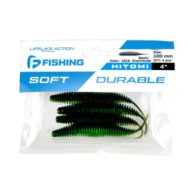 F-FISHING Слаг Hitomi 4" #1816 Black/Chartreuse 10см 4шт F-FISHING Слаг Hitomi 4" #1816 Black/Chartreuse 10см 4шт