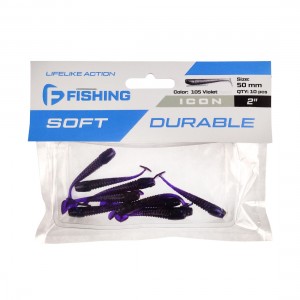 F-FISHING Виброхвост Icon 2.0" #105 Violet 5см 10шт