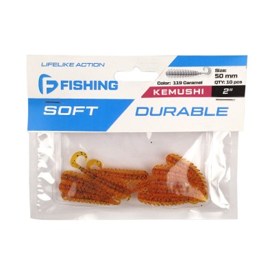 F-FISHING Мягкая приманка Kemushi 2" #119 Caramel 5см 10шт F-FISHING Мягкая приманка Kemushi 2" #119 Caramel 5см 10шт