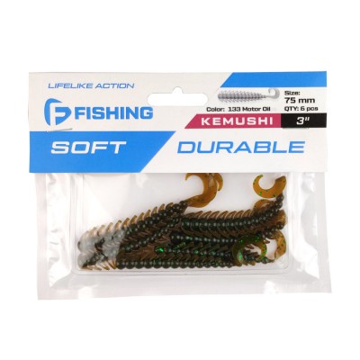 FLAGMAN Мягкая приманка Kemushi 3'' #133 Motor Oil 10см 4шт FLAGMAN Мягкая приманка Kemushi 3'' #133 Motor Oil 10см 4шт