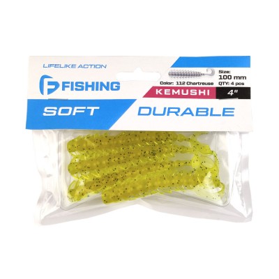 FLAGMAN Мягкая приманка Kemushi 4'' #112 Chartreuse 10см 4шт