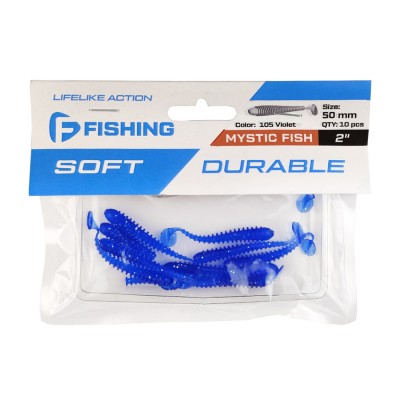 F-FISHING Виброхвост Mystic Fish 2" #105 Violet 5см 10шт