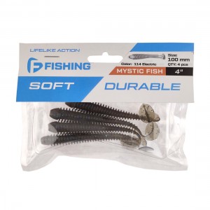 F-FISHING Виброхвост Mystic Fish 4" #114 Electric 10см 4шт