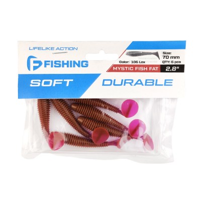 F-FISHING Виброхвост Mystic Fish Fat 2.8" #106 Lox 7см 6шт F-FISHING Виброхвост Mystic Fish Fat 2.8" #106 Lox 7см 6шт