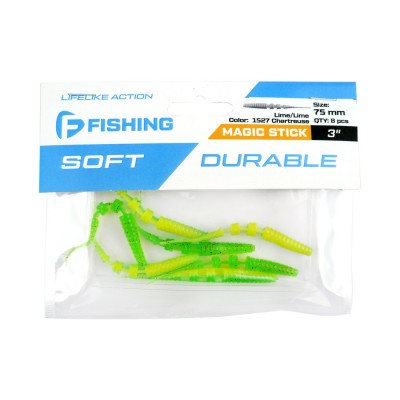 F-FISHING Слаг Magic Stick 3" #1527 Lime/Lime Chartreuse 7.5см 8шт