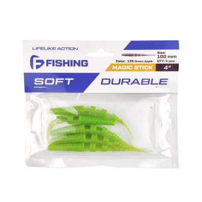 F-FISHING Слаг Magic Stick 4'' #135 Green Apple 10см 4шт