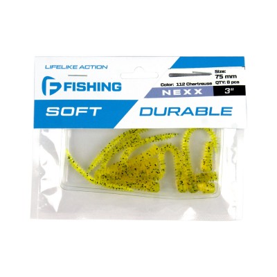 F-FISHING Слаг Nexx 3" #112 Chartreuse 7.5см 8шт