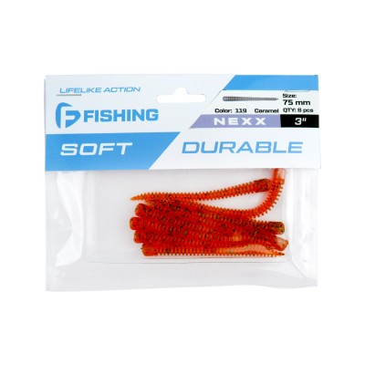 F-FISHING Слаг Nexx 3" #119 Caramel 7.5см 8шт