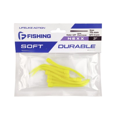 F-FISHING Слаг Nexx 3" #127 Lime Chartreuse 7.5см 8шт