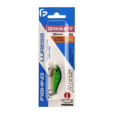 F-FISHING Воблер Qwant 35мм 2.5г 0.5-2.0м 470 Плавающий F-FISHING Воблер Qwant 35мм 2.5г 0.5-2.0м 470 Плавающий