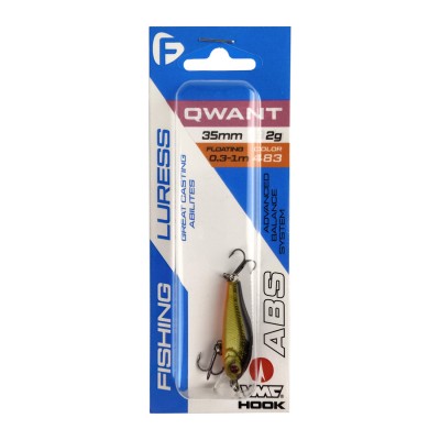 F-FISHING Воблер Qwant 35 мм 2.5 г 0.3-1.0 м 483 Плавающий F-FISHING Воблер Qwant 35 мм 2.5 г 0.3-1.0 м 483 Плавающий