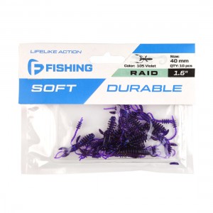 F-FISHING Мягкая приманка Raid 1.6" #105 Violet 4см 10шт