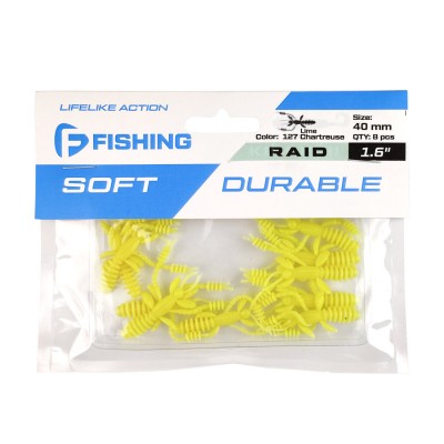 FLAGMAN Мягкая приманка Raid 1.6" #127 Lime Chartreuse 4см 8шт