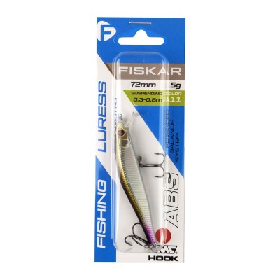 F-FISHING Воблер Fiskar 72мм 5г 0.3-0.8м A11 Суспендр