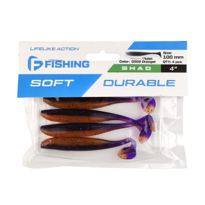 F-FISHING Виброхвост Shad 4" #0502 Violet Orange