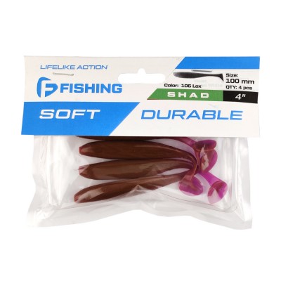 F-FISHING Виброхвост Shad 4" #106 Lox 10см 4шт