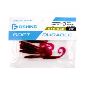 F-FISHING Твистер Striker 2.5'' #106 Lox 6.2см 8шт