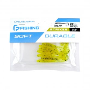 F-FISHING Твистер Striker 2.5'' #112 Chartreuse 6.2см 8шт