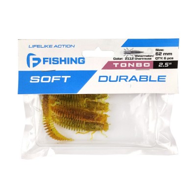 F-FISHING Нимфа Tonbo 2.5" #2112 Watermelon/Chartreuse 6.2см 6шт