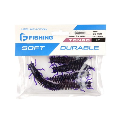 F-FISHING Нимфа Tonbo 3.0" #105 Violet 7.5см 5шт