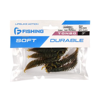 F-FISHING Нимфа Tonbo 3.0" #120 Green Pumpkin 7.5см 5шт