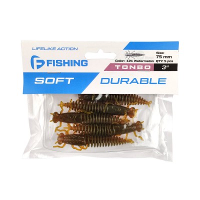 F-FISHING Нимфа Tonbo 3.0" #121 Watermelon 7.5см 5шт