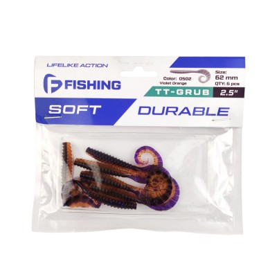 F-FISHING Твистер TT-Grub 2.5'' #0502 Violet Orange