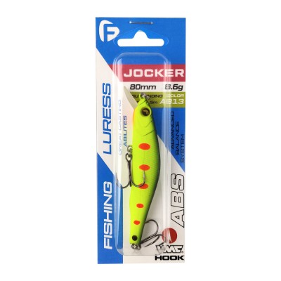 F-FISHING Воблер Jocker 80SP 80мм 8.6г 0.3-1.5м A813 Суспендр