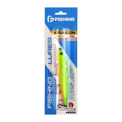 F-FISHING Воблер Kraken 130мм 24г 0.5-2.0м F215 Медленно тонущий
