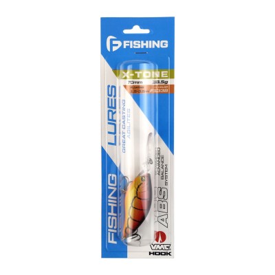 F-FISHING Воблер X-Tone 70мм 18.5г 1.5-3.5м F1338 Плавающий