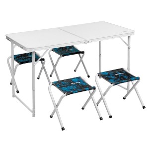ТОНАР Набор мебели стол+4табурета Shark (чехол/Velcro) алюминий (N-FS-21407+21124A-S-1) Nisus