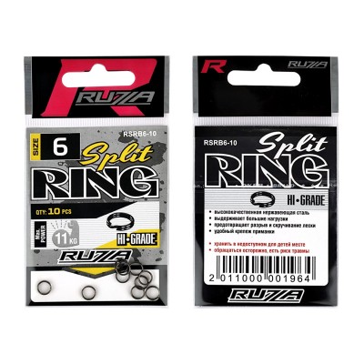 RUZZA Кольцо заводное Split Ring Black №6 10шт RUZZA Кольцо заводное Split Ring Black №6 10шт