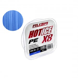 RUZZA Шнур Hot Ice X8 50м Blue 0,18мм 10,1кг/22,3lb