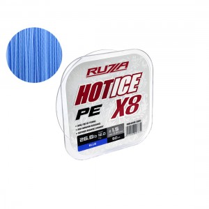 RUZZA Шнур Hot Ice X8 50м Blue 0,20мм 12кг/26,6lb