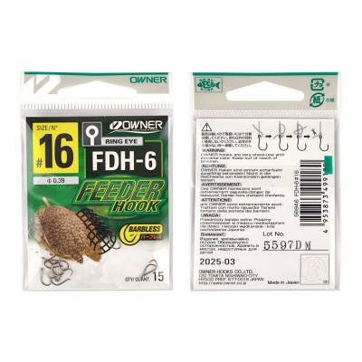 OWNER Крючок Feeder Hook FDH-6 brown №16 15шт