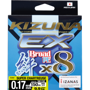 OWNER Шнур Kizuna EX X8 Broad PE super chartreuse 150м 0.17мм 9.9кг