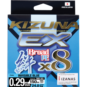 OWNER Шнур Kizuna EX X8 Broad PE invisible blue 150м 0.29мм 24.0кг