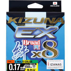 OWNER Шнур Kizuna EX X8 Broad PE multi color 150м 0.17мм 9.9кг