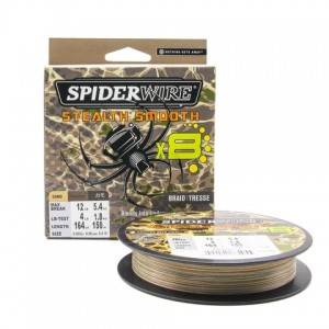 SPIDERWIRE Шнур плетеный Х8 Braid Stealth Smooth 150м камуфляжный 0,15мм 16,5кг