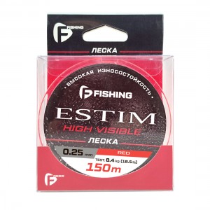 F-FISHING Леска Estim Red 150м 0,25мм 8,4кг/18,5lb
