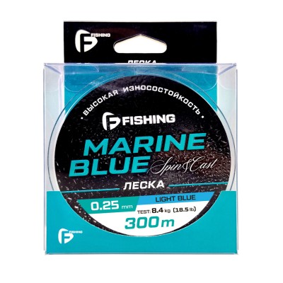 F-FISHING Леска Marine Blue Spin 300м 0,25мм 8,4кг/18,5lb