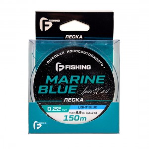 F-FISHING Леска Marine Blue Spin 150м 0,22мм 6,9кг/15,2lb