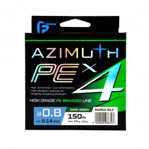F-FISHING Шнур Azimuth PE X4 150м Dark Green 0,14мм 7,7кг/17lb